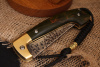 Складной нож "Пчак" Bohler К340, рукоять зеленая карельская береза 