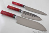 Набор из 3-х ножей серии "Samurai" кованая сталь 95х18. Рукоять карельская береза (красная).